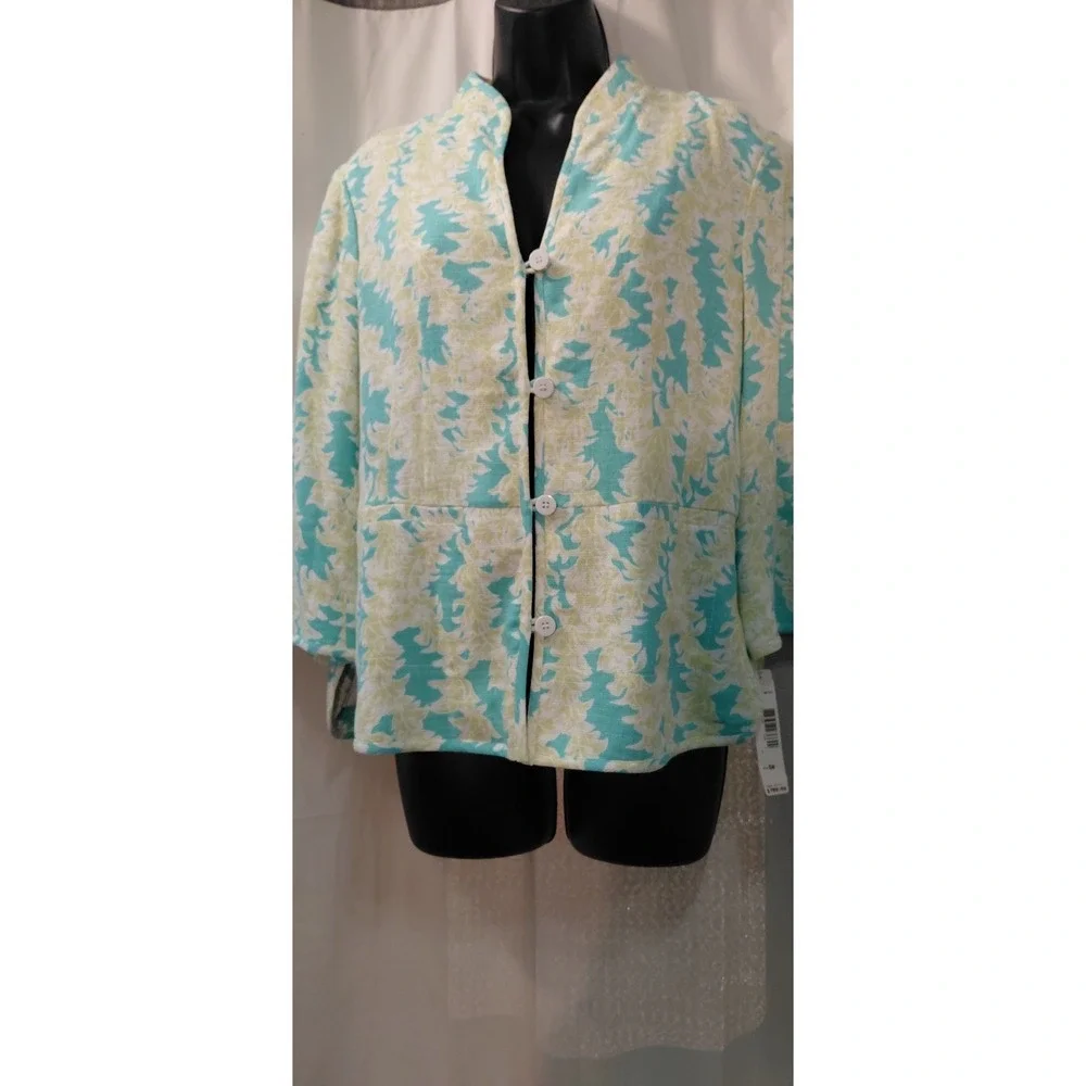 New Womens Summer Boho Flare 3/4 Sleeve Blazer Sz S Preppy